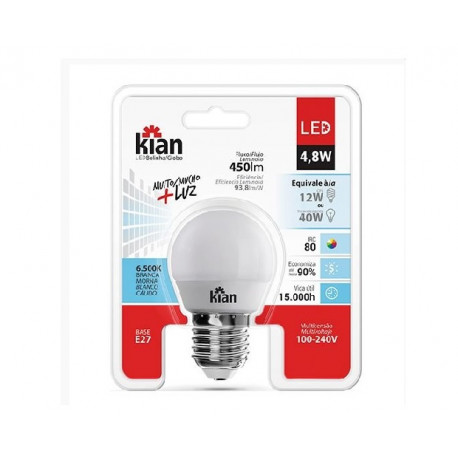 LÂMPADA LED. 4.8W KIAN BOLINHA E27 BIVOLT