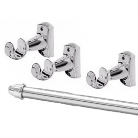 KIT CORTINA MEDIO SIMPLES CROMADO 3M