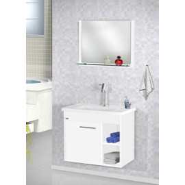 TOUCADOR MM FLORENCE BRANCO/BRANCO 60CM COM ESPELHEIRA