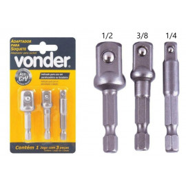 ADAPTADOR SOQUETES JG 3 PCS VONDER